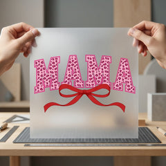 Mama Leopard Bow Diy Mom Mama Ready to Press DTF Transfer for Dtf