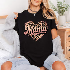 Mama Leopard Heart Retro Mom Mama Ready to Press DTF Transfer for Dtf