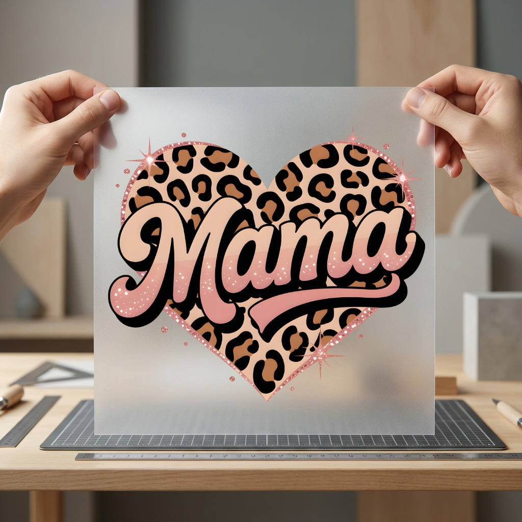 Mama Leopard Heart Retro Mom Mama Ready to Press DTF Transfer for Dtf
