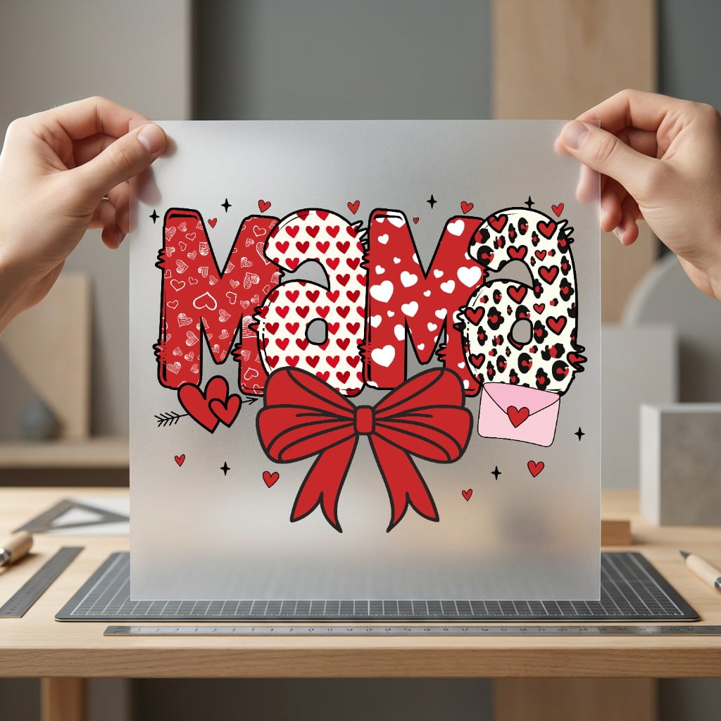 Mama Leopard Hearts Valentine Valentine Mom Ready to Press DTF Transfer for Dtf