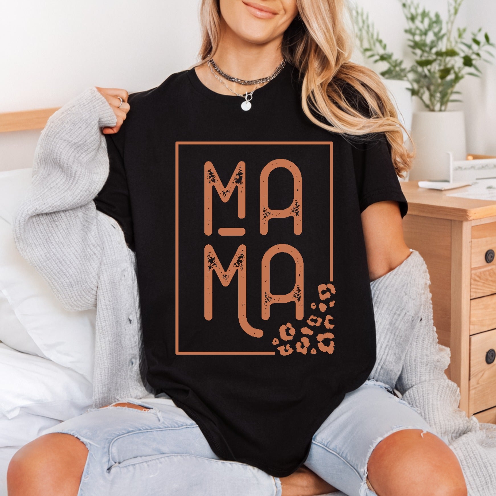 Mama Leopard Retro Style Mom Mama Ready to Press DTF Transfer for Dtf