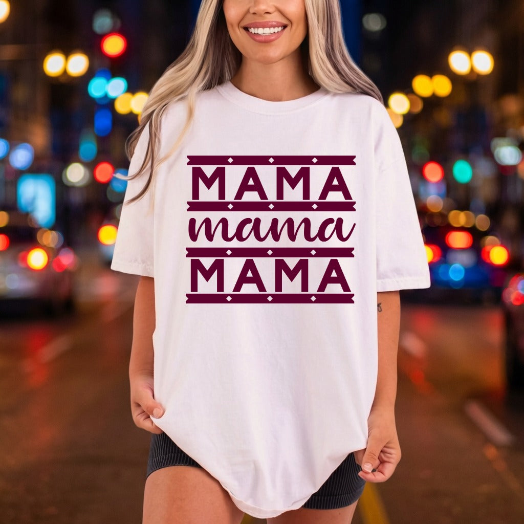 Mama Life Repeating Burgundy Mom Mama Ready to Press DTF Transfer for Dtf