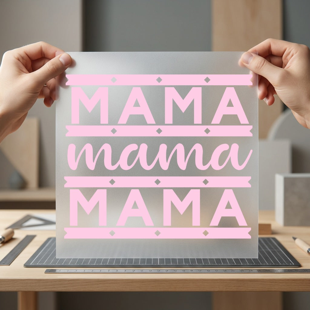 Mama Life Repeating Burgundy Mom Mama Ready to Press DTF Transfer for Dtf