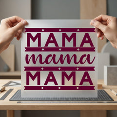 Mama Life Repeating Burgundy Mom Mama Ready to Press DTF Transfer for Dtf