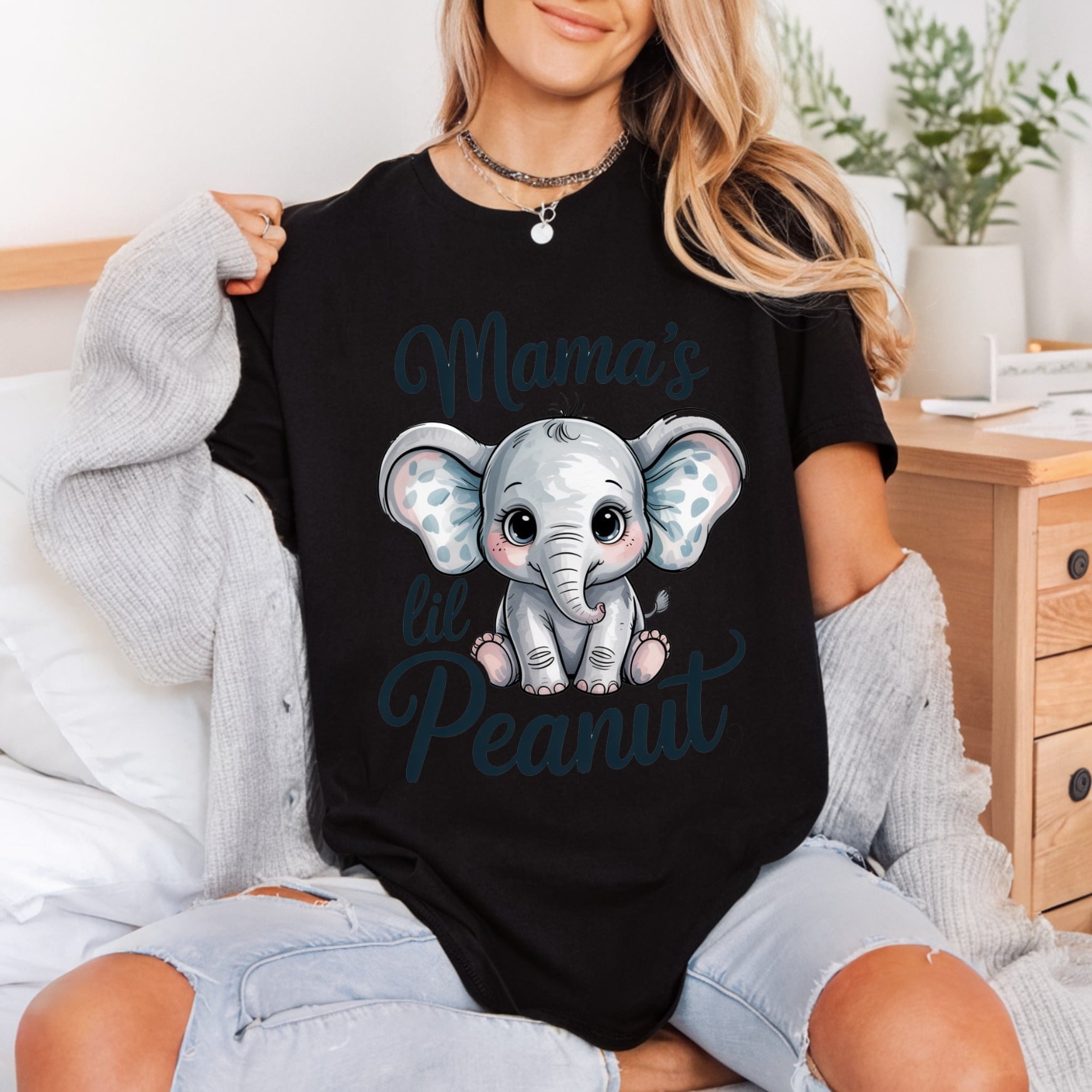 Mama Lil Peanut Elephant Mom Ready to Press DTF Transfer for Dtf