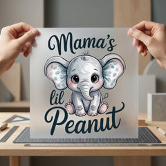 Mama Lil Peanut Elephant Mom Ready to Press DTF Transfer for Dtf