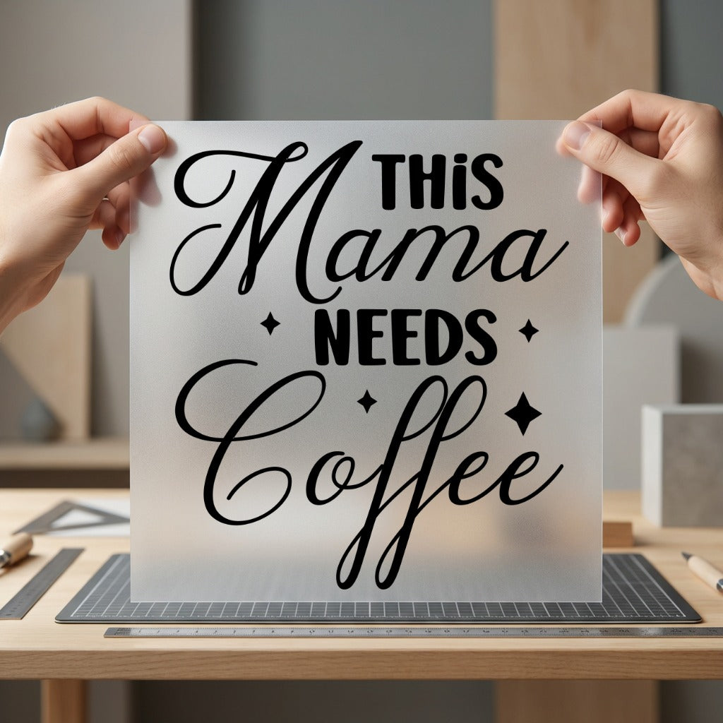 Mama Needs Coffee Script Mom Funny Ready to Press DTF Transfer for Dtf