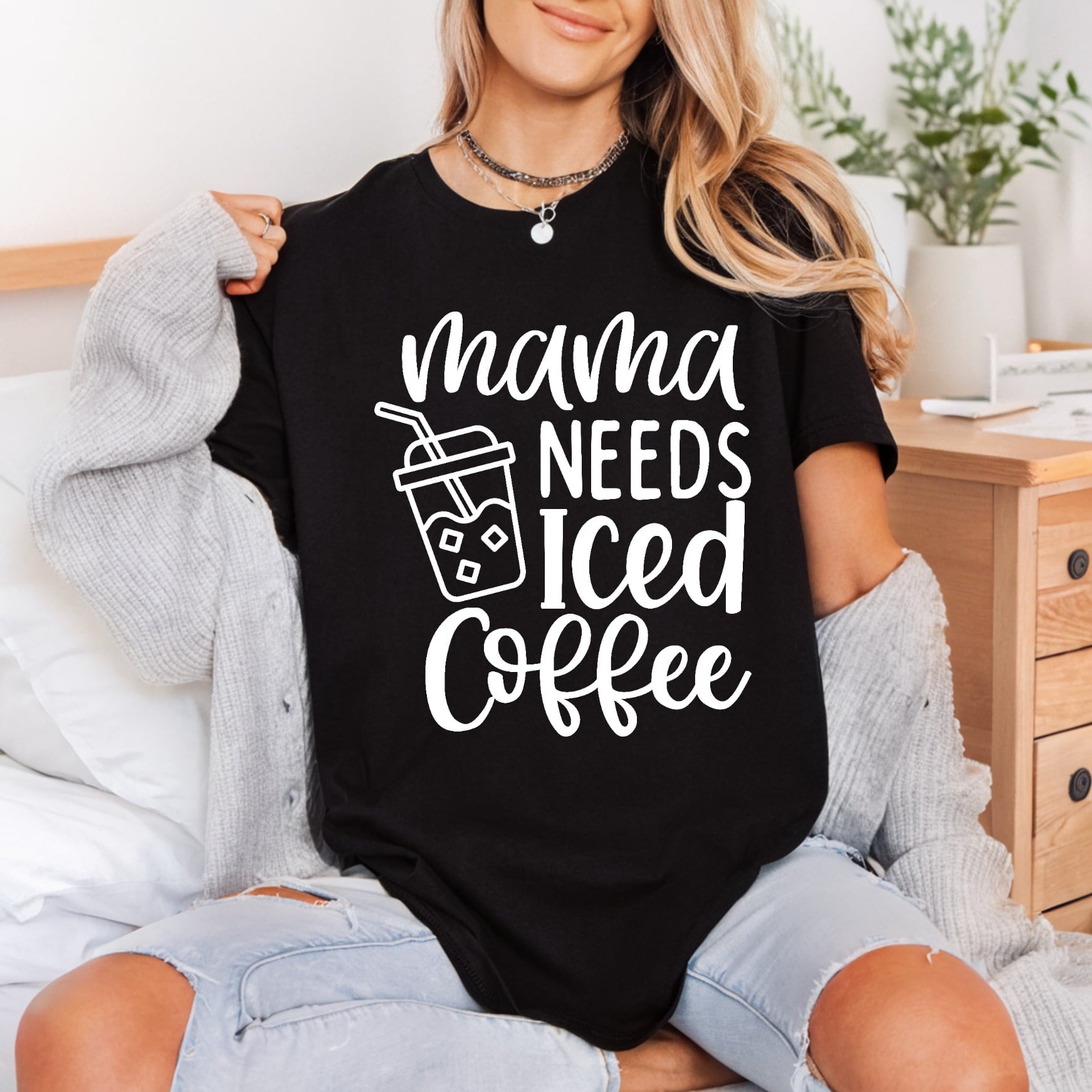 Mama Needs Iced Coffee Mom Mama Ready to Press DTF Transfer for Dtf