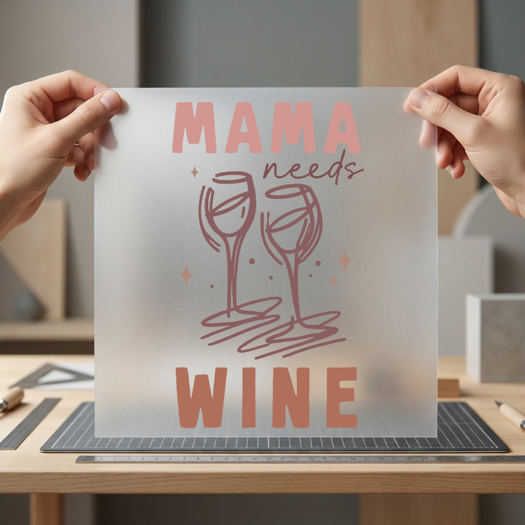 Mama Needs Wine Humorous Mom Mama Ready to Press DTF Transfer for Dtf