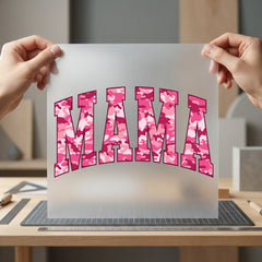 Mama Pink Camo Arch Mom Mama Ready to Press DTF Transfer for Dtf