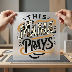 Mama Prays Leopard Retro Christian Faith Ready to Press DTF Transfer for Dtf