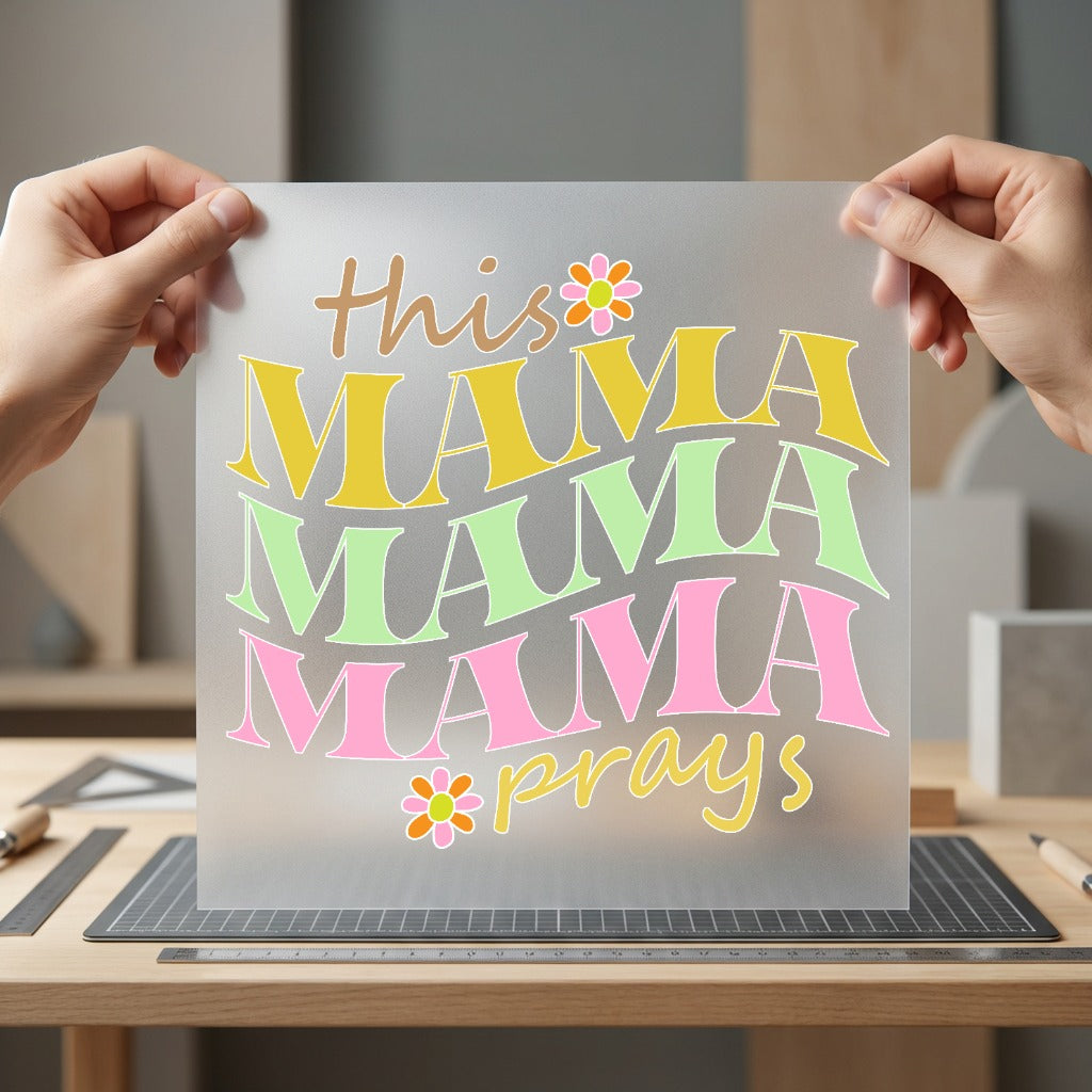 Mama Prays Retro Diy Faith Prayer Ready to Press DTF Transfer for Dtf