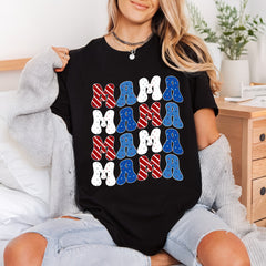 Mama Retro Patriotic Letters 4th Of July Patriotic Ready to Press DTF Transfer for Dtf