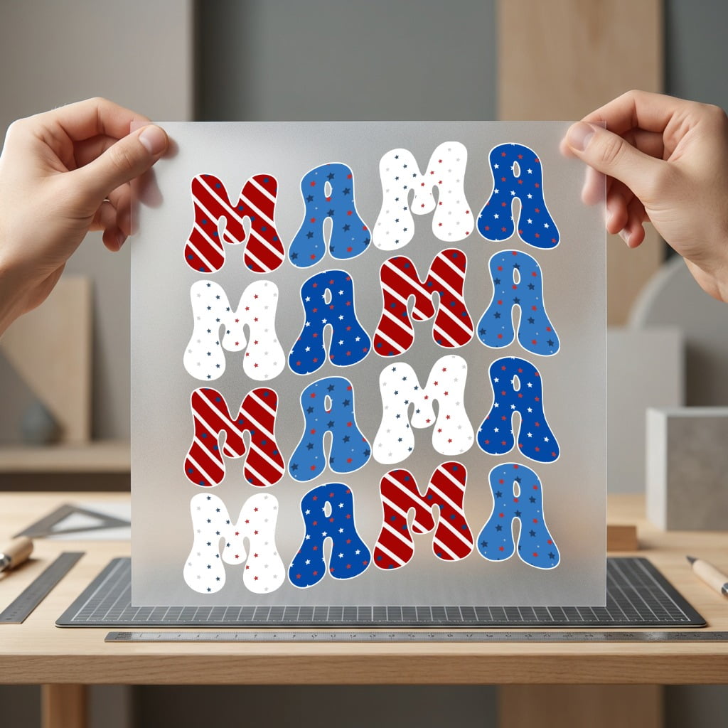 Mama Retro Patriotic Letters 4th Of July Patriotic Ready to Press DTF Transfer for Dtf