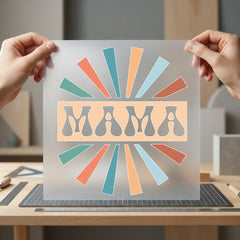 Mama Retro Rays Groovy Mom Retro Ready to Press DTF Transfer for Dtf