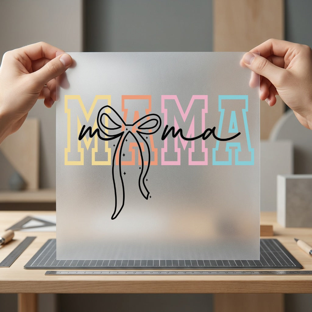 Mama Ribbon Pastel Retro Mom Mama Ready to Press DTF Transfer for Dtf