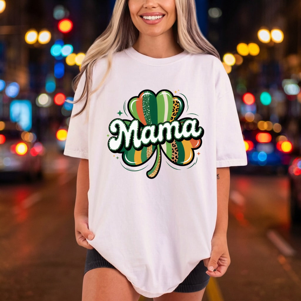 Mama Shamrock Patrick Day Mom Mama Ready to Press DTF Transfer for Dtf