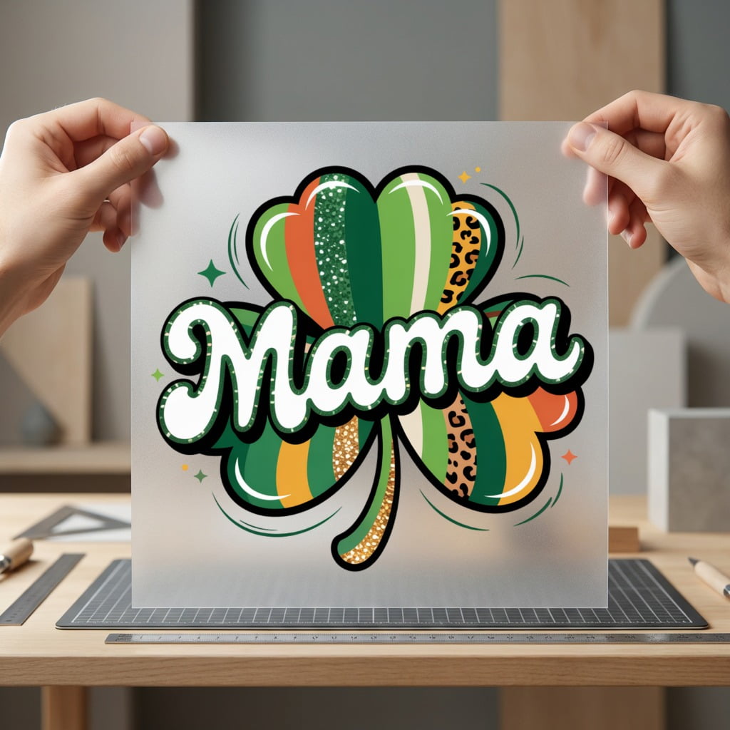 Mama Shamrock Patrick Day Mom Mama Ready to Press DTF Transfer for Dtf
