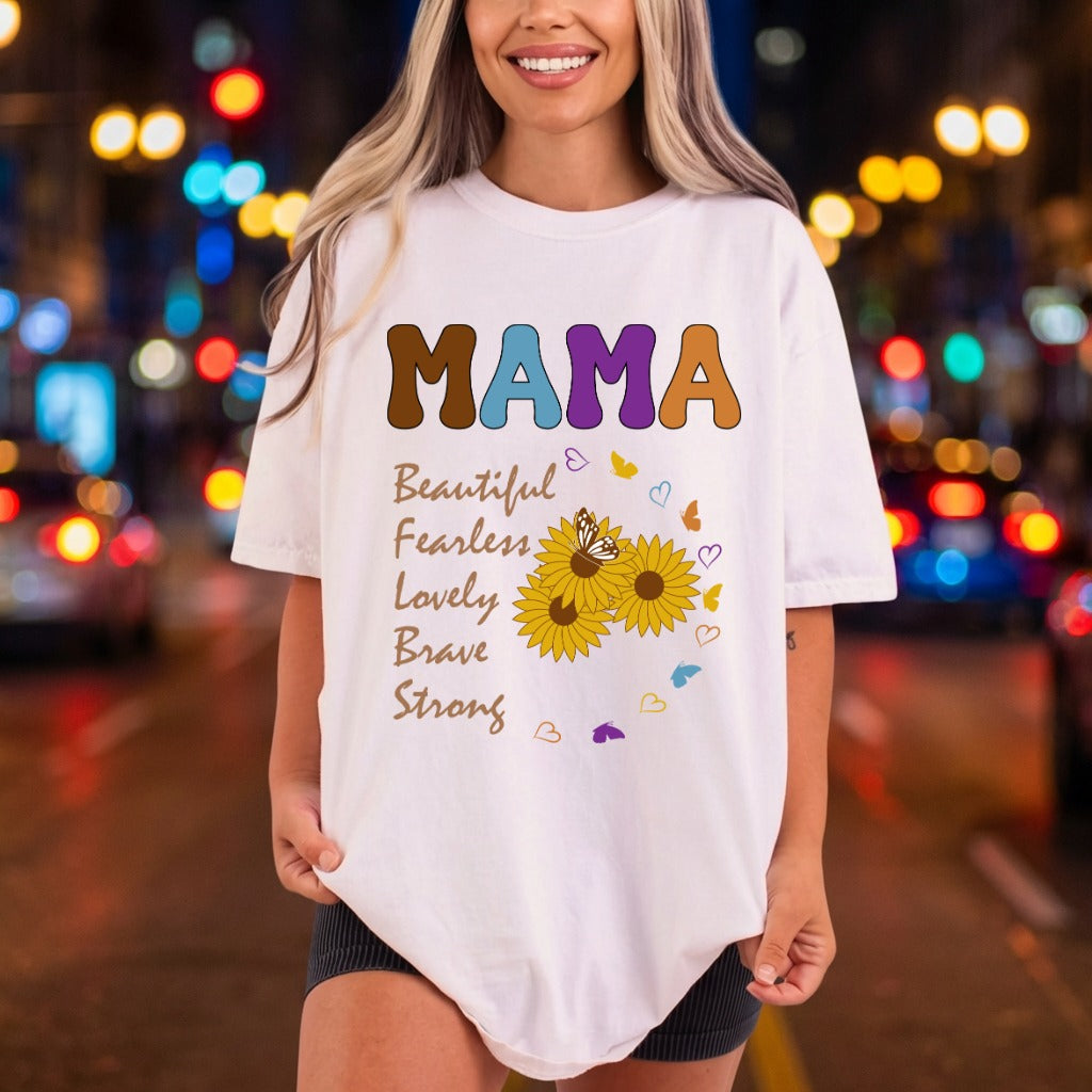 Mama Sunflower Affirmations Retro Mom Mama Ready to Press DTF Transfer for Dtf