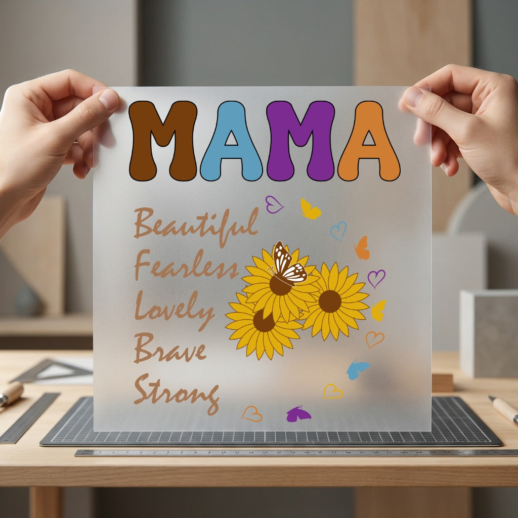 Mama Sunflower Affirmations Retro Mom Mama Ready to Press DTF Transfer for Dtf