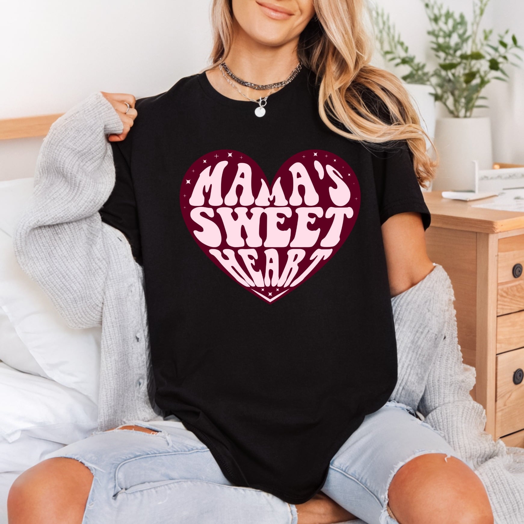 Mama Sweet Heart Retro Valentine Mom Ready to Press DTF Transfer for Dtf