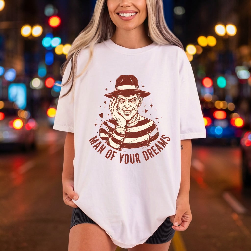 Man Dreams Horror Retro Halloween Vintage Ready to Press DTF Transfer for Dtf