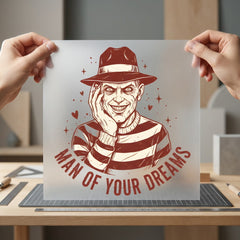 Man Dreams Horror Retro Halloween Vintage Ready to Press DTF Transfer for Dtf