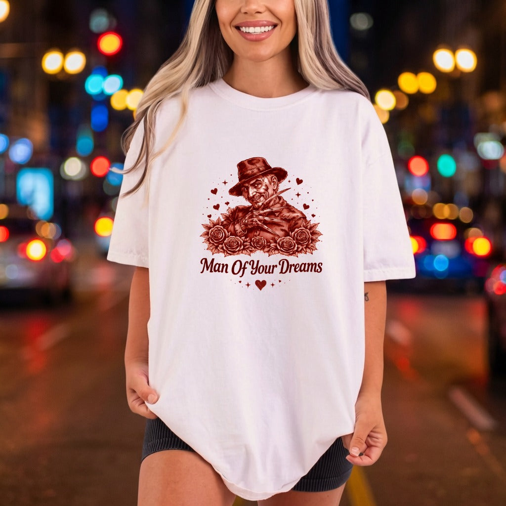 Man Dreams Horror Retro Valentine Funny Ready to Press DTF Transfer for Dtf