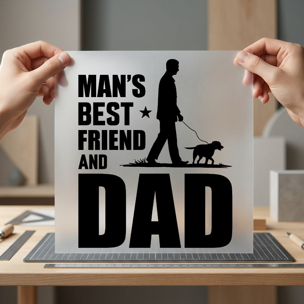 Man Friend Dad Pet Mom Dad Ready to Press DTF Transfer for Dtf