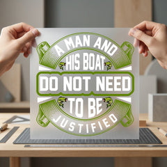 Man His Boat Bass Dad Funny Ready to Press DTF Transfer for Dtf