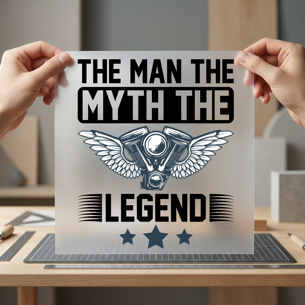 Man Myth Legend Biker Dad Vintage Ready to Press DTF Transfer for Dtf