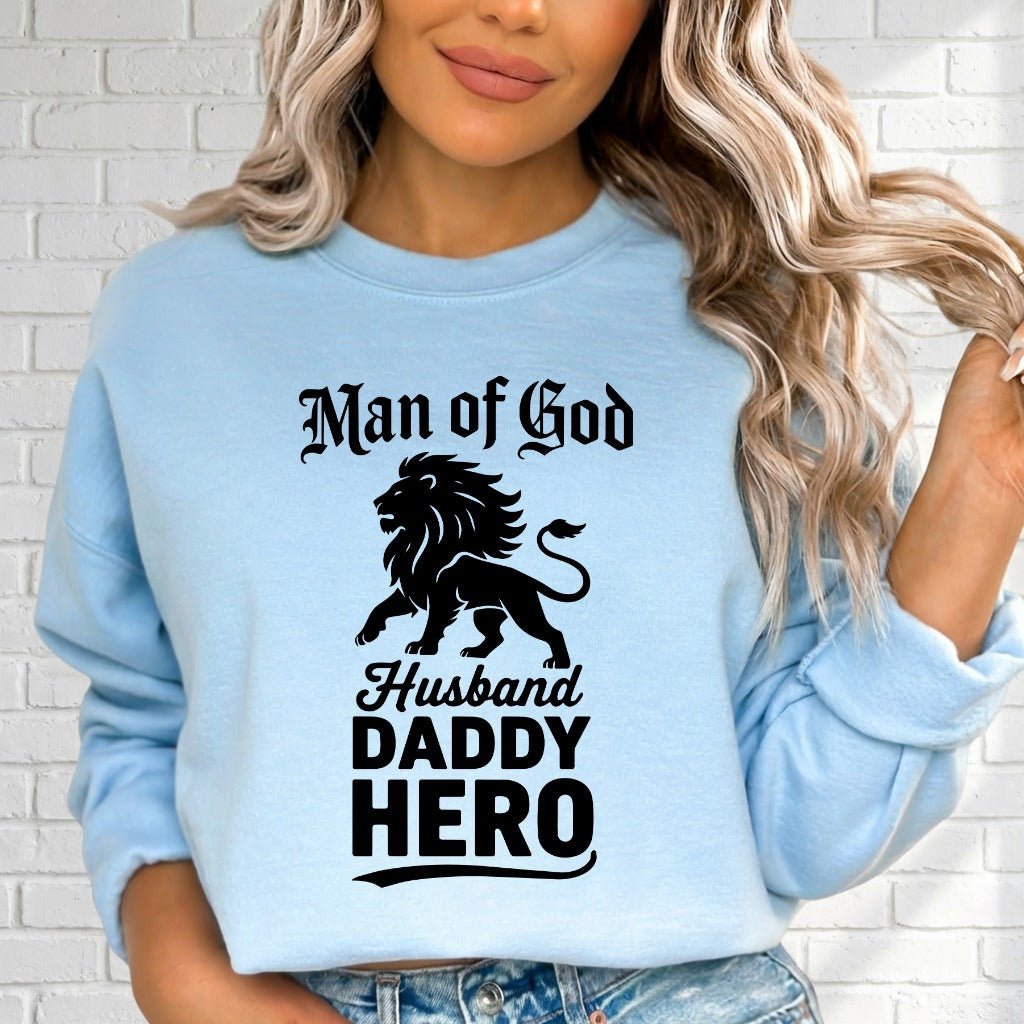 Man of God Lion | Fatherhood & Faith Sweatshirt - Luckets.com