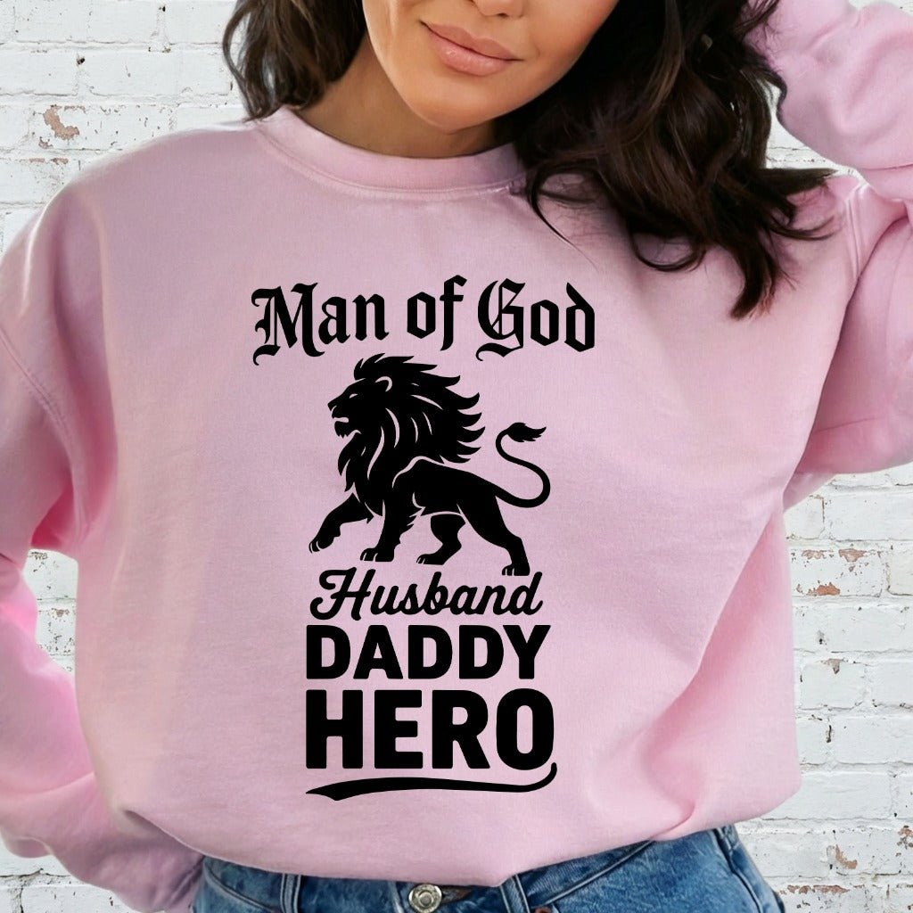Man of God Lion | Fatherhood & Faith Sweatshirt - Luckets.com