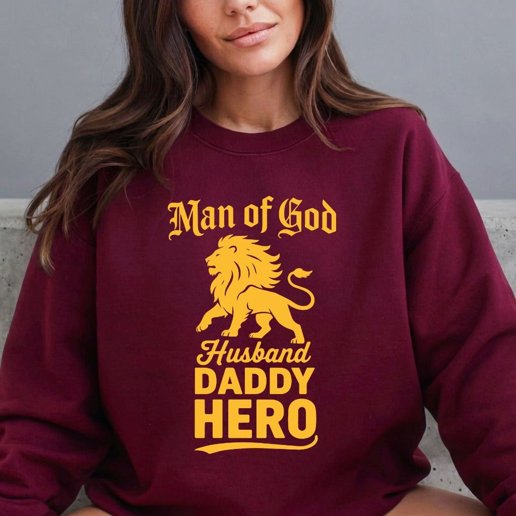 Man of God Lion | Fatherhood & Faith Sweatshirt - Luckets.com