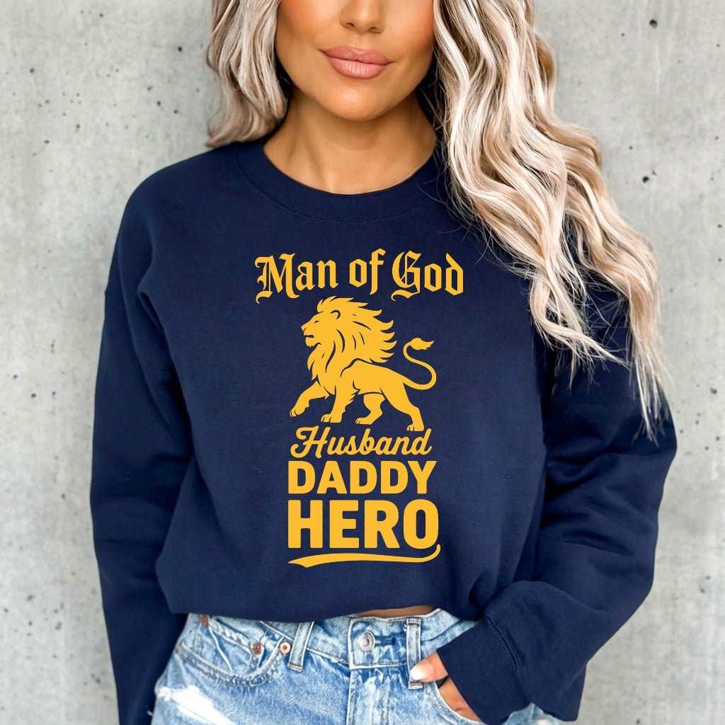 Man of God Lion | Fatherhood & Faith Sweatshirt - Luckets.com