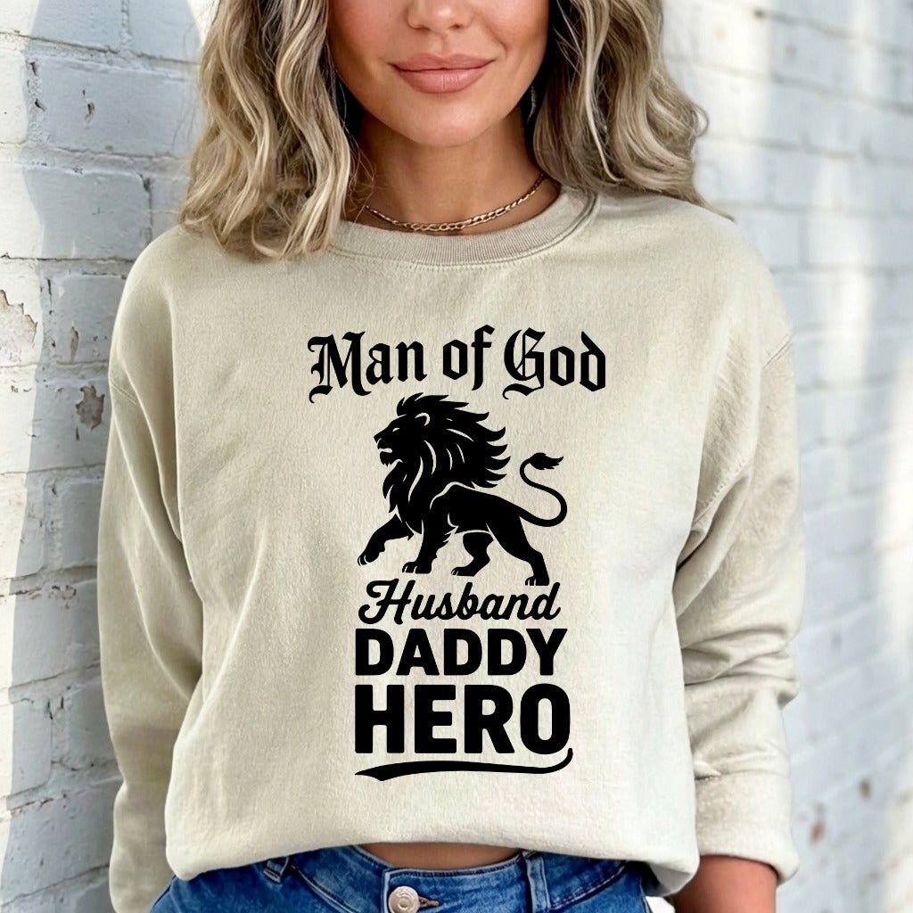 Man of God Lion | Fatherhood & Faith Sweatshirt - Luckets.com