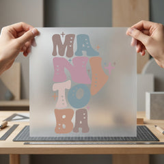Manitoba Retro Bubble Letters Vintage Retro Ready to Press DTF Transfer for Dtf