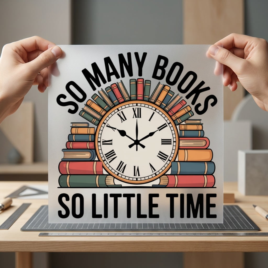 Many Books Little Time Teacher Vintage Ready to Press DTF Transfer for Dtf
