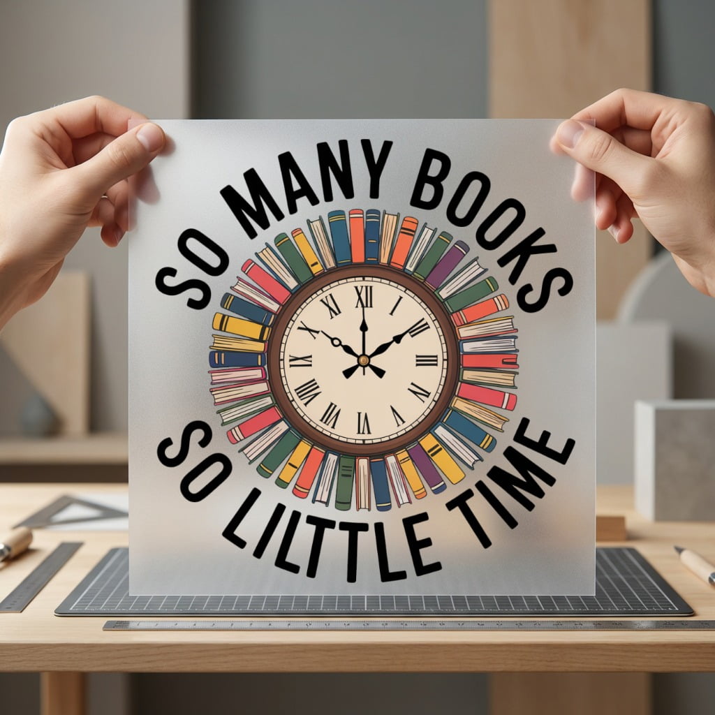 Many Books Little Time Vintage Retro Ready to Press DTF Transfer for Dtf