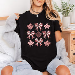 Maple Leaf Bow Pattern Usa Country Ready to Press DTF Transfer for Dtf