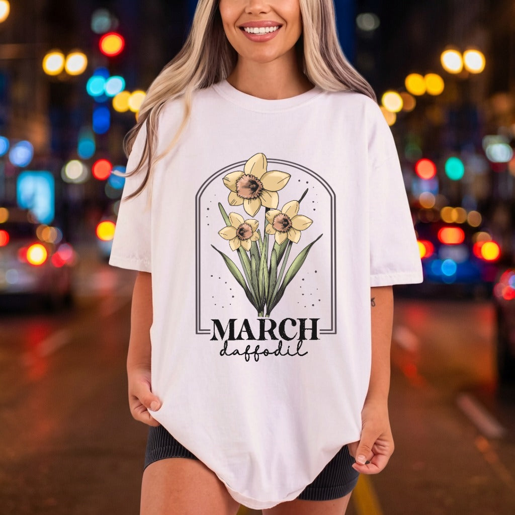 March Daffodil Floral Botanical Floral Ready to Press DTF Transfer for Dtf