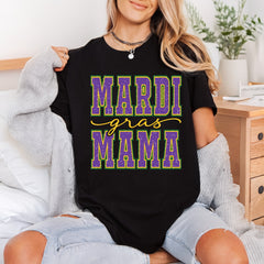 Mardi Gras Mama Distressed Mardi Gras Mom Ready to Press DTF Transfer for Dtf