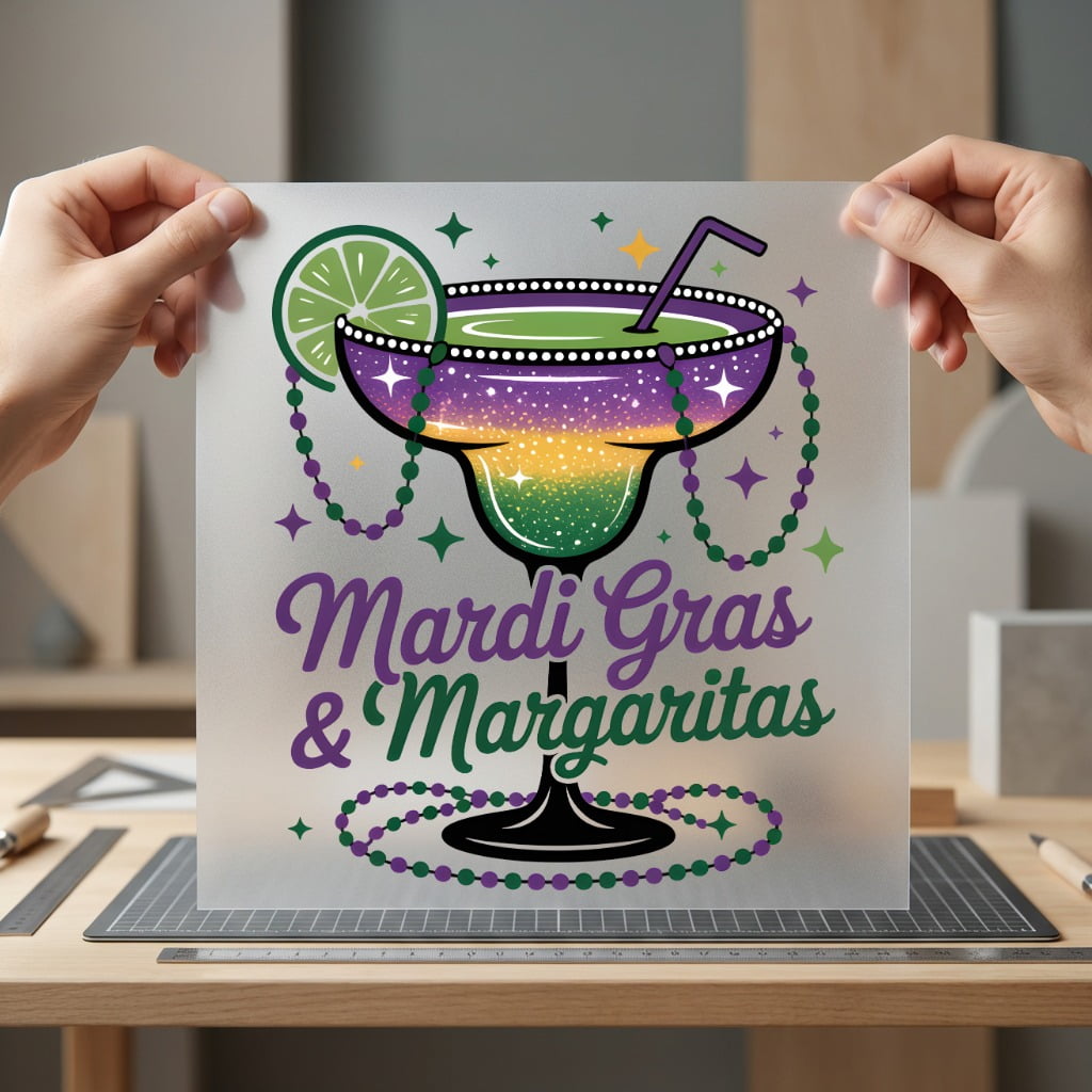 Mardi Gras Margaritas Festivity Mardi Gras Ready to Press DTF Transfer for Dtf