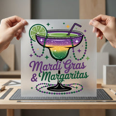Mardi Gras Margaritas Festivity Mardi Gras Ready to Press DTF Transfer for Dtf