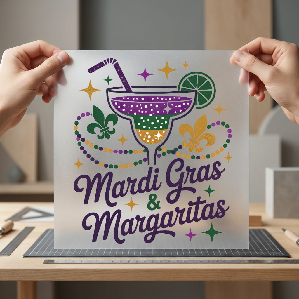 Mardi Gras Margaritas Festivity Mardi Gras Vintage Ready to Press DTF Transfer for Dtf