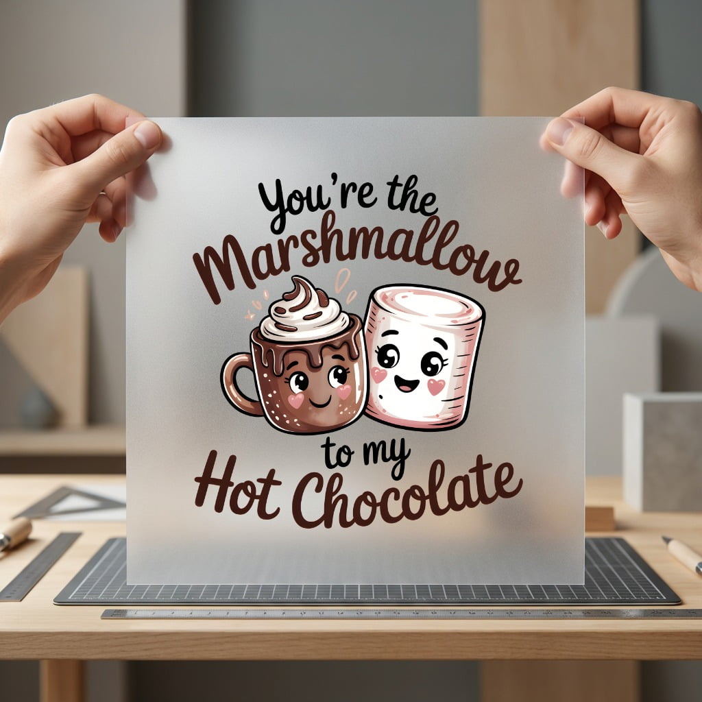 Marshmallow Hot Chocolate Love Valentine Ready to Press DTF Transfer for Dtf