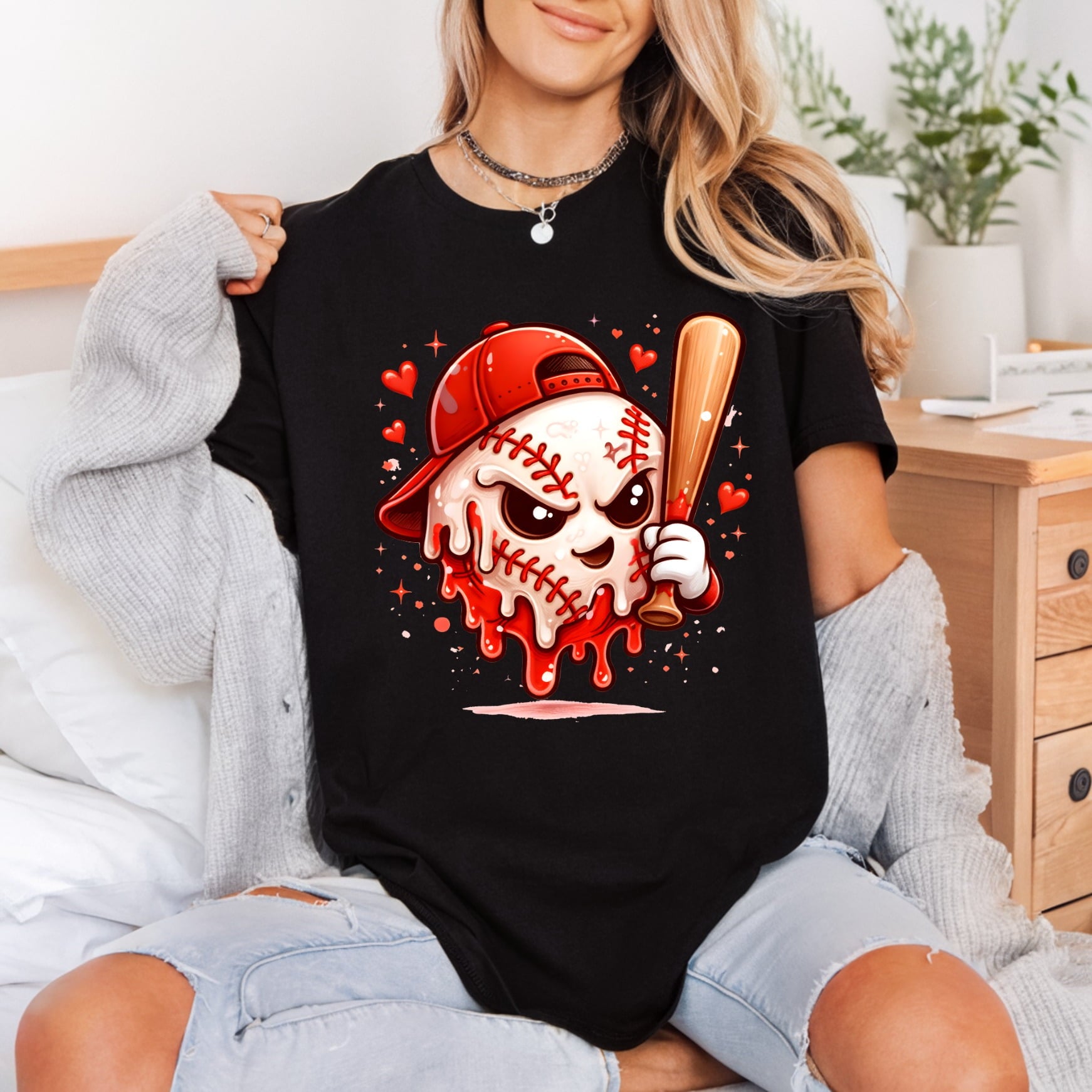 Mascot Baseball Melty Cartoon Fitness Ready to Press DTF Transfer for Dtf