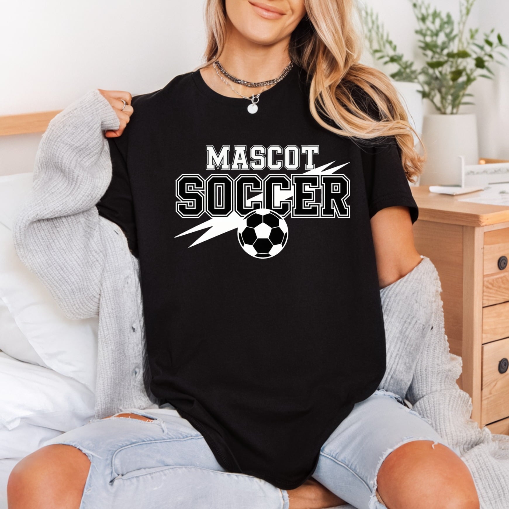 Mascot Soccer Ball Team Mom Dad Ready to Press DTF Transfer for Dtf