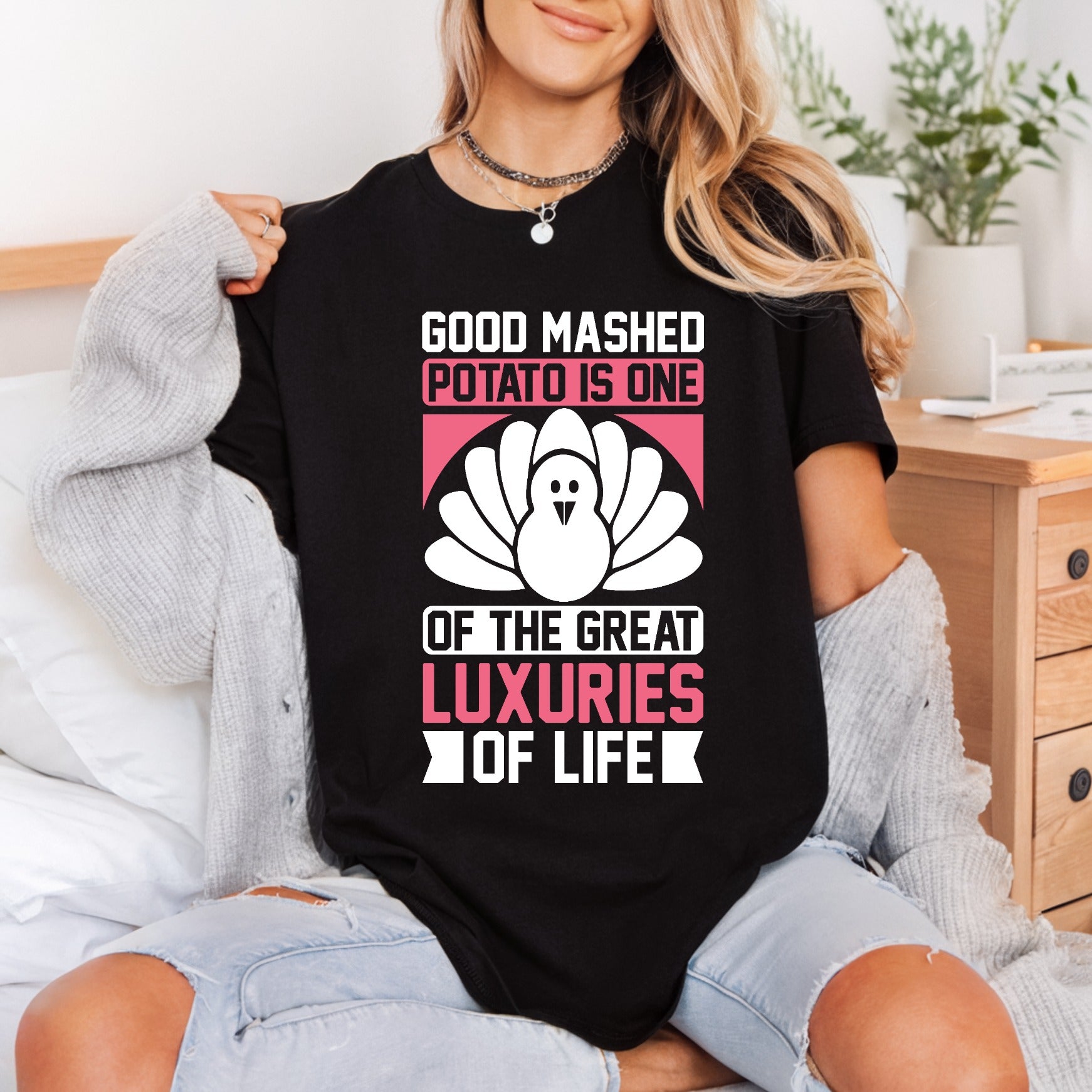 Mashed Potato Turkey Funny Thanksgiving Funny Ready to Press DTF Transfer for Dtf