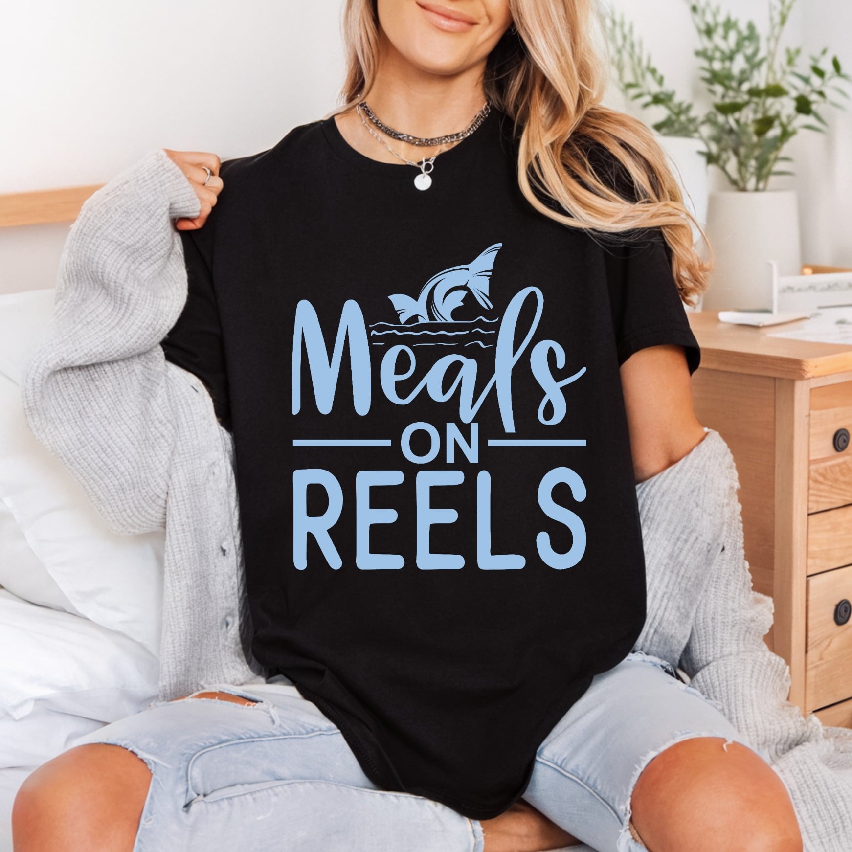 Meals Reels Fishing Diy Funny Sarcastic Ready to Press DTF Transfer for Dtf